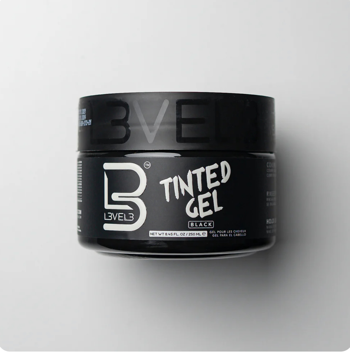 L3VEL3 Tinted Hair Gel – Black | Cover Grays and Enhance Style with Strong Hold