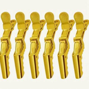 6pcs Golden Alligator Hair Clips