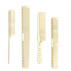 4pcs Hairdressing Comb Professional Barber Comb Metal Barber Comb Women Hair Comb Barber