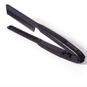 1pc Flat Comb Straightening Comb With Splint