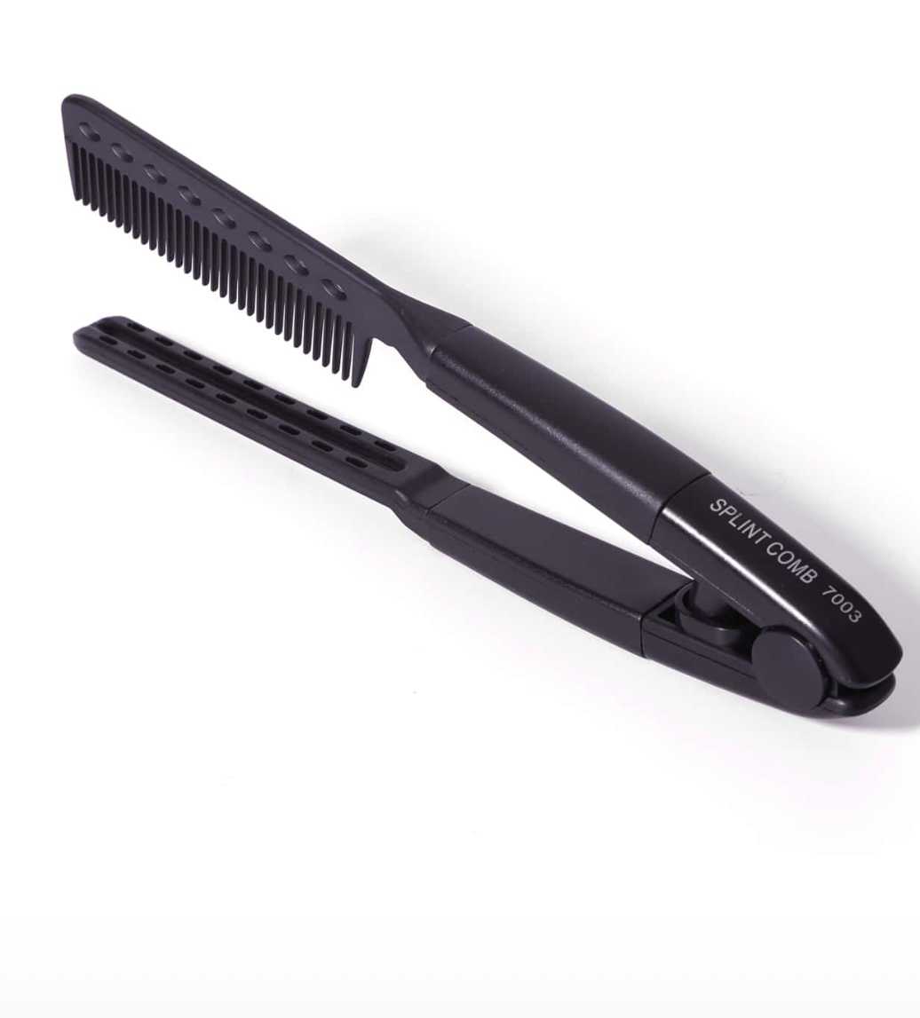 1pc Flat Comb Straightening Comb With Splint