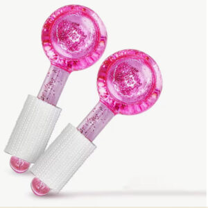 2pcs Pink Anti-Freezing Glass Facial Massage Balls