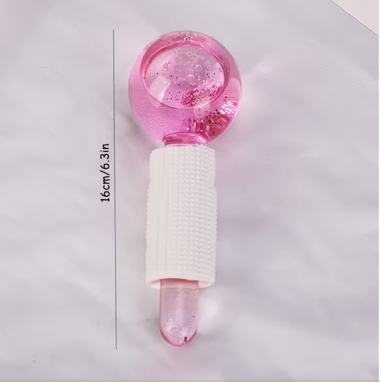 2pcs Pink Anti-Freezing Glass Facial Massage Balls - Image 2